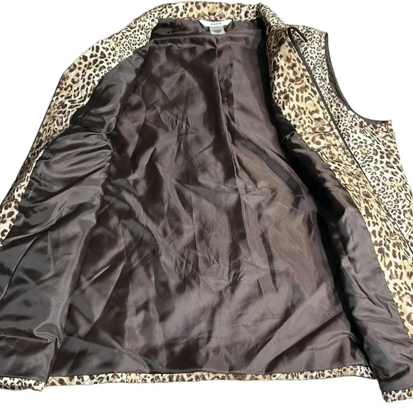 Vtg animal print puffed quilted vest,women size 14.Brown,front zip,mob wife - Picture 9 of 14